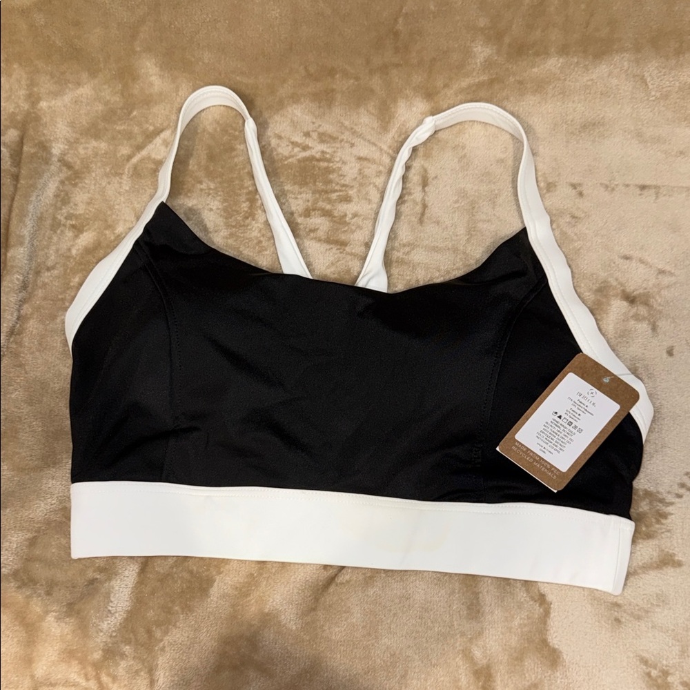Women's Black and White Sports Bra